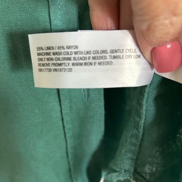 Linen Blend Long Sleeve Collared Button-Down Shirt Universal Thread Target XL - Picture 7 of 8